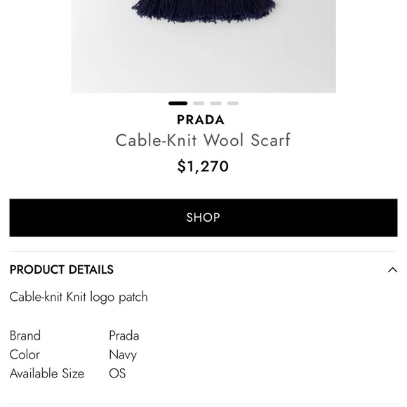 PRADA***Thick Navy Cable Knit Scarf****One Size***$1,270 - Picture 3 of 10